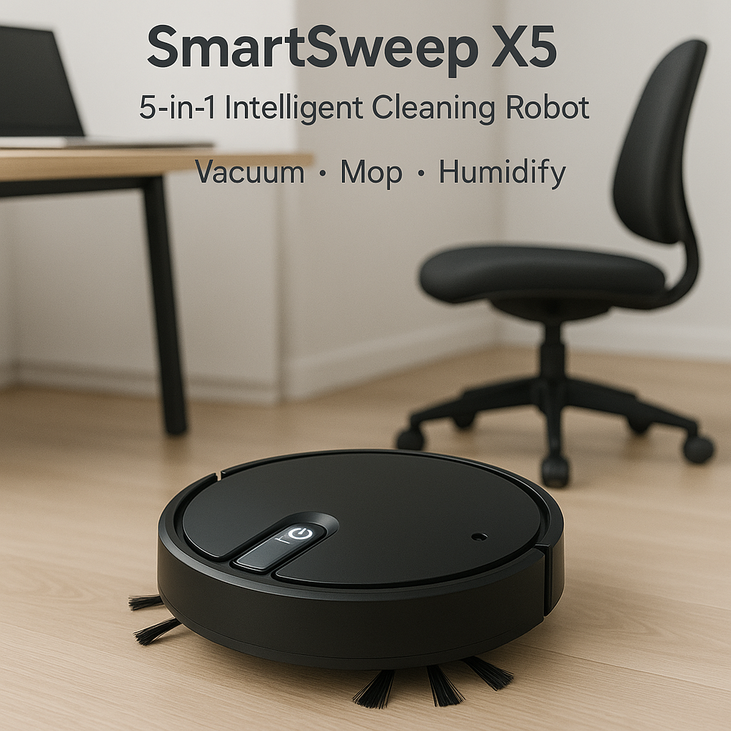SmartSweep X5™ 5-in-1 Robot Vacuum – Vacuum, Mop, Humidify & Quiet Cleaning