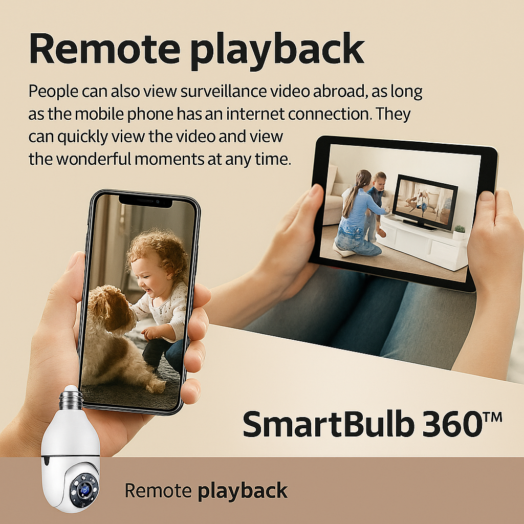 SmartBulb 360β’ β Full HD WiFi Light Bulb Security Camera