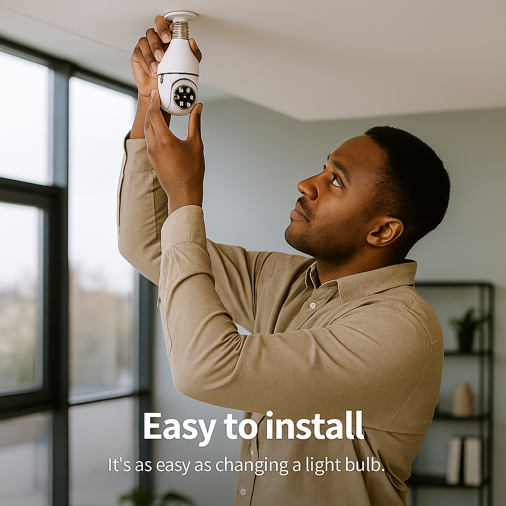 SmartBulb 360β’ β Full HD WiFi Light Bulb Security Camera