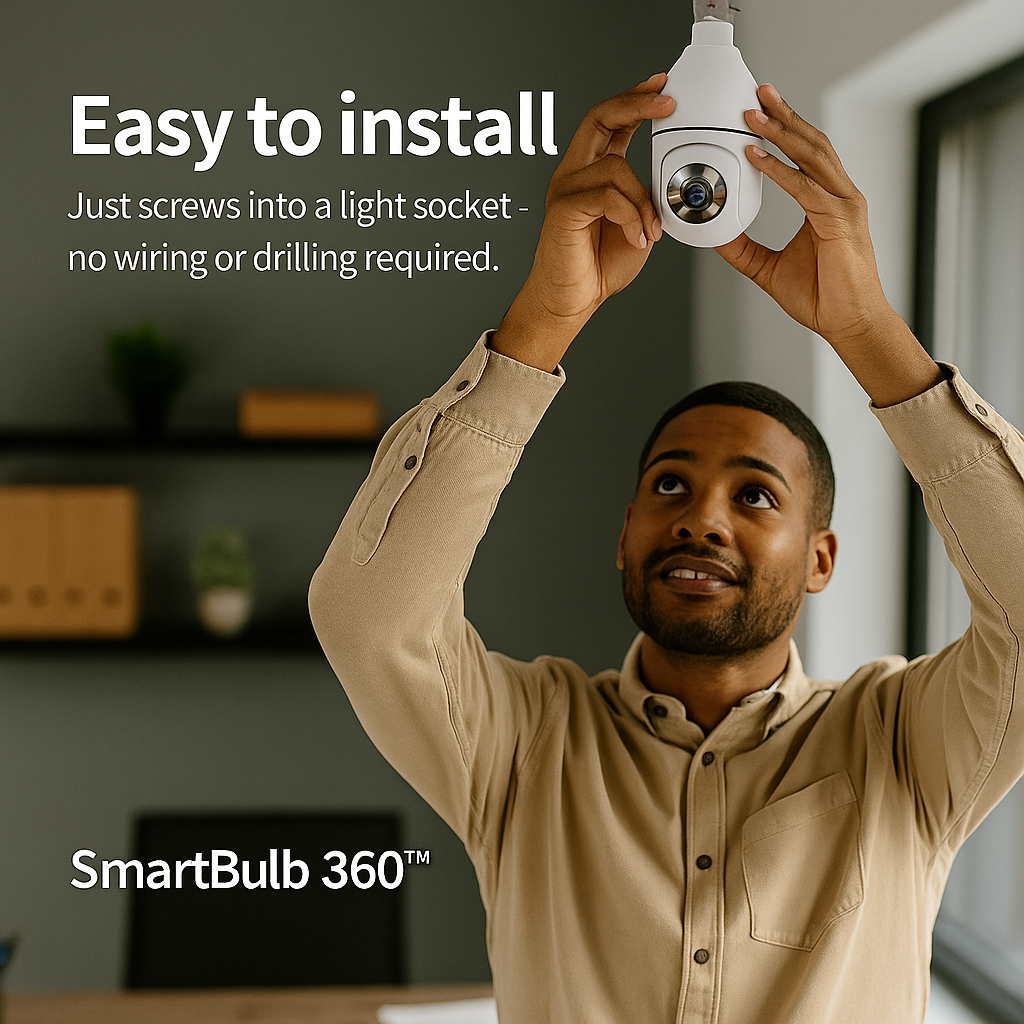 SmartBulb 360β’ β Full HD WiFi Light Bulb Security Camera