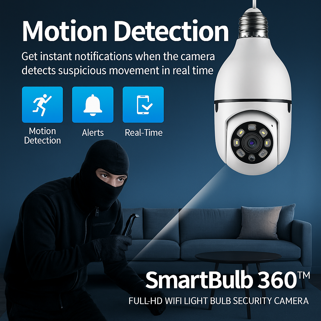 SmartBulb 360β’ β Full HD WiFi Light Bulb Security Camera