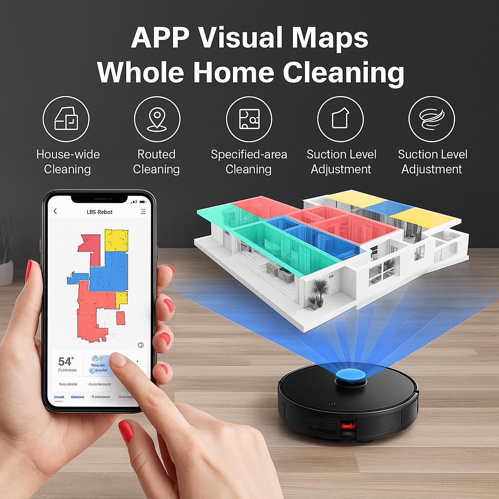 CleanBot X6™ – Laser-Guided Robot Vacuum & Mop with 6500Pa Suction, Carpet Boost & Multi-Floor Mapping