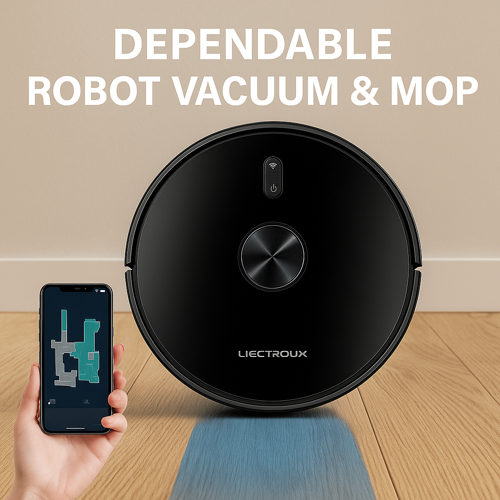 CleanBot X6™ – Laser-Guided Robot Vacuum & Mop with 6500Pa Suction, Carpet Boost & Multi-Floor Mapping