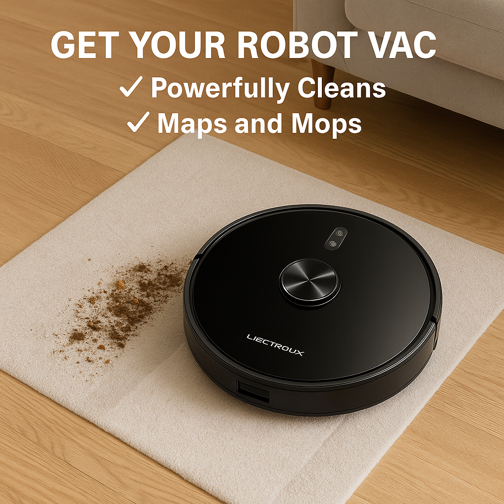 CleanBot X6™ – Laser-Guided Robot Vacuum & Mop with 6500Pa Suction, Carpet Boost & Multi-Floor Mapping