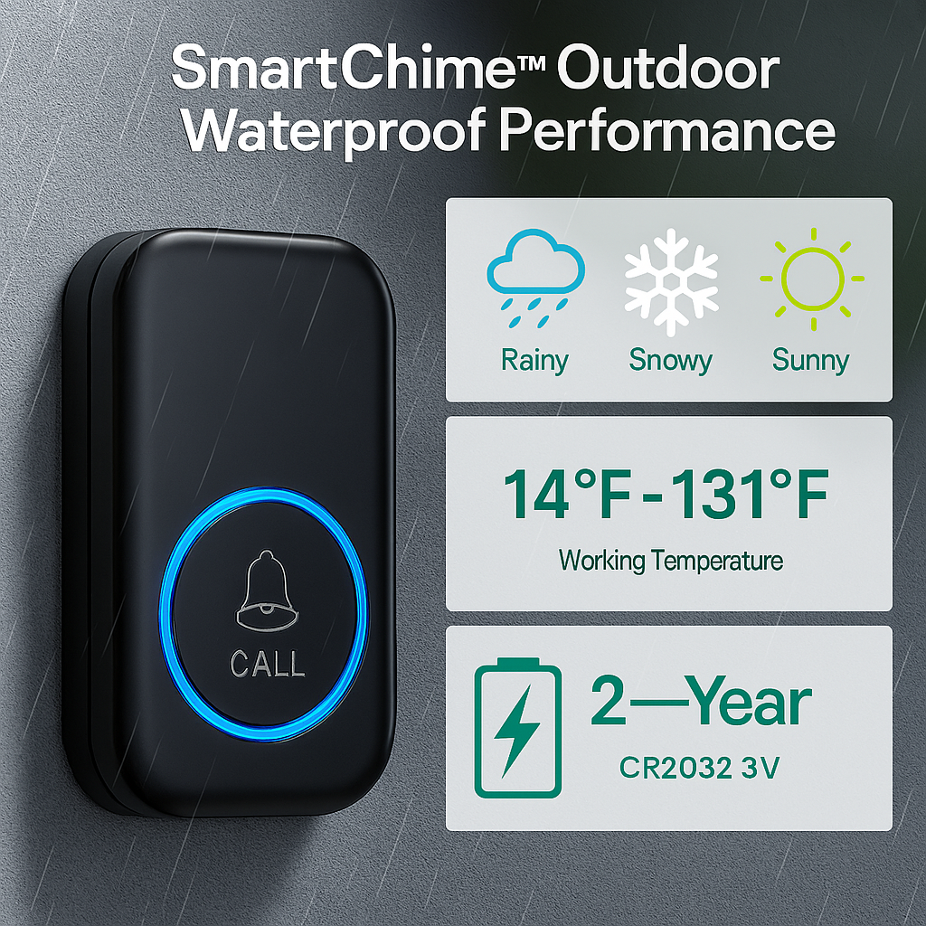 SmartChime™ – Wireless Doorbell with 300M Range & 60 Melodies