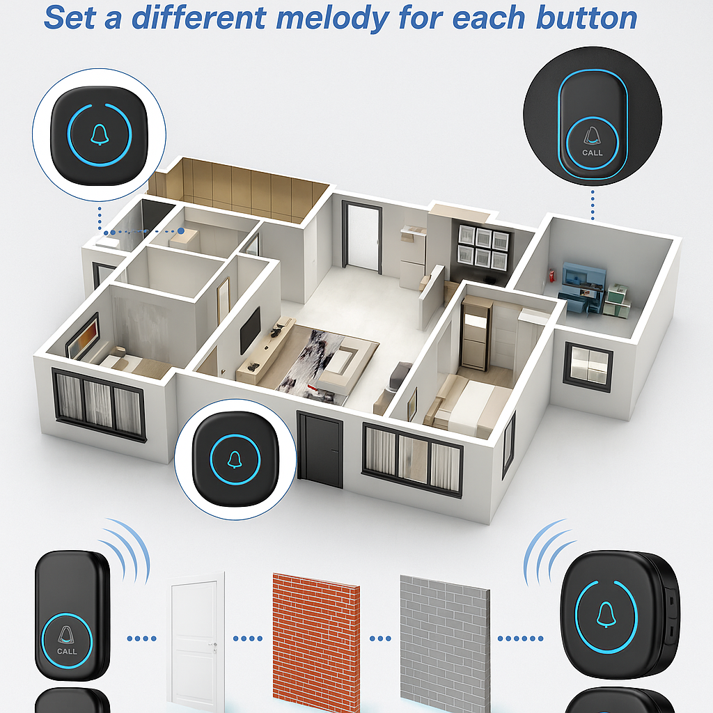 SmartChime™ – Wireless Doorbell with 300M Range & 60 Melodies