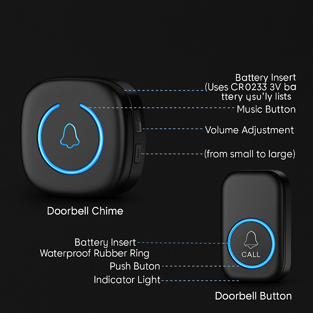 SmartChime™ – Wireless Doorbell with 300M Range & 60 Melodies