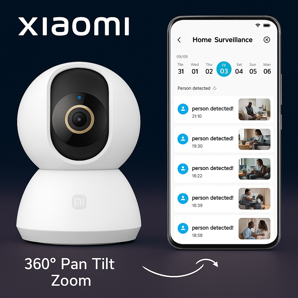 MiGuard 2K™ by Xiaomi – 360° Smart Home Security Camera with AI Detection & Night Vision