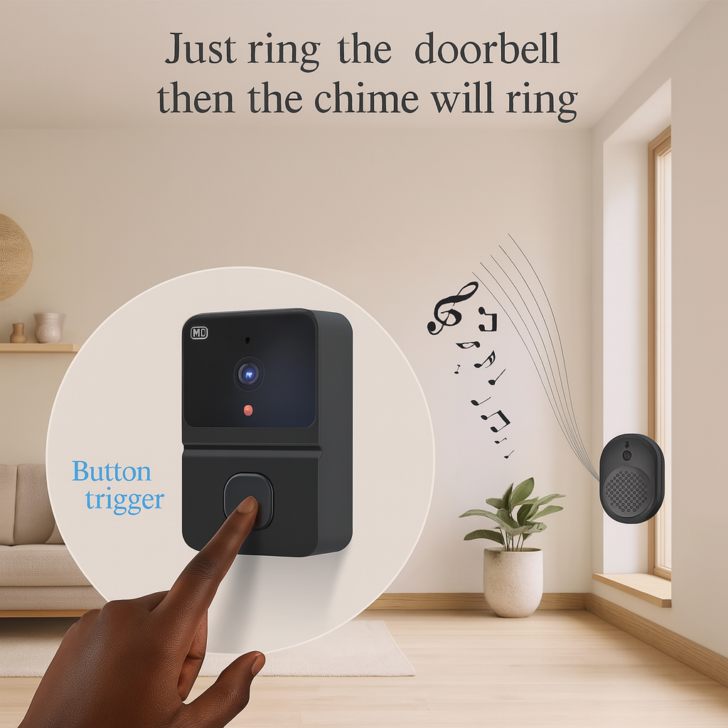 Smart Wireless Video Doorbell – WiFi, HD Camera, Night Vision & Voice Changer