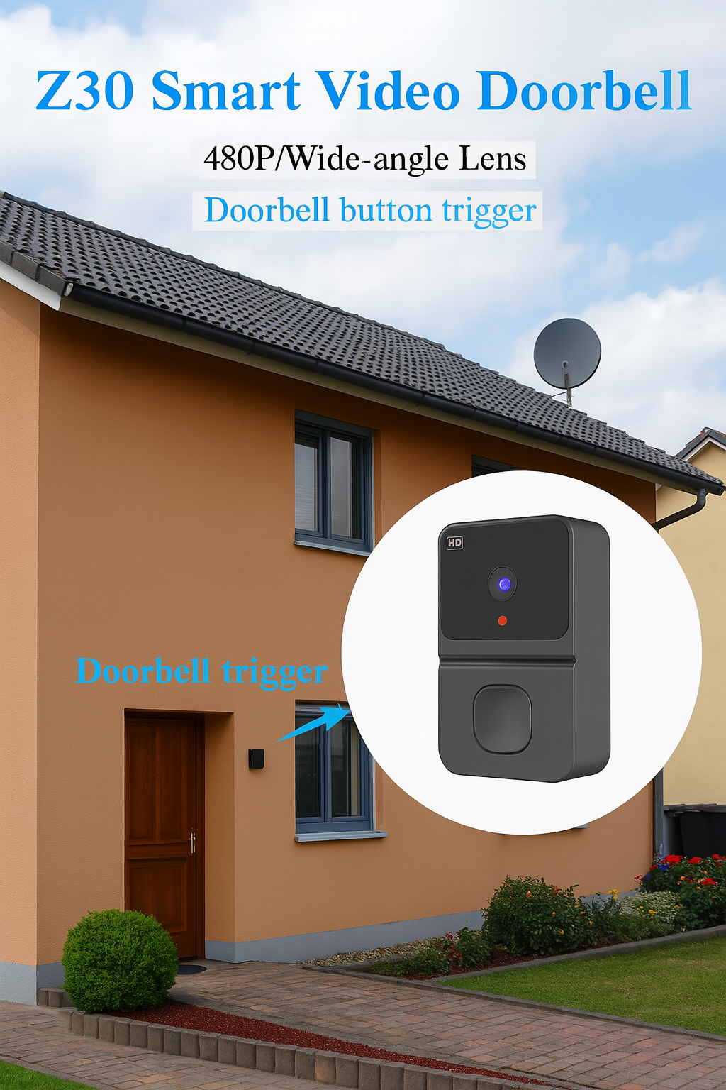 Smart Wireless Video Doorbell – WiFi, HD Camera, Night Vision & Voice Changer