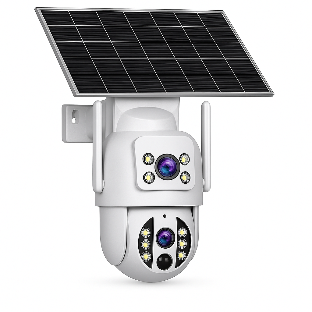 SolarGuard 4K™ by JOOAN – Dual-Lens Outdoor Security Camera with Auto Tracking & Full-Color Night Vision