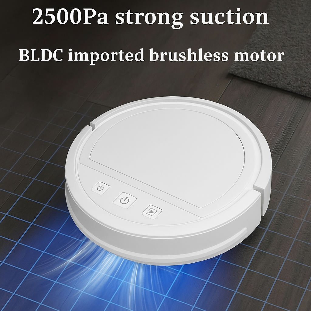 BOAIMORE™ Smart Robot Vacuum – 2500Pa Suction, 3-in-1 Cleaning, Auto Recharge, App Control, HEPA Filter