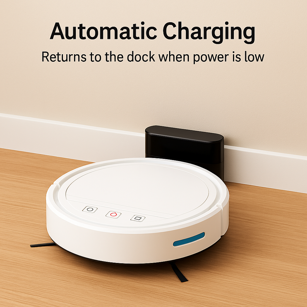 BOAIMORE™ Smart Robot Vacuum – 2500Pa Suction, 3-in-1 Cleaning, Auto Recharge, App Control, HEPA Filter