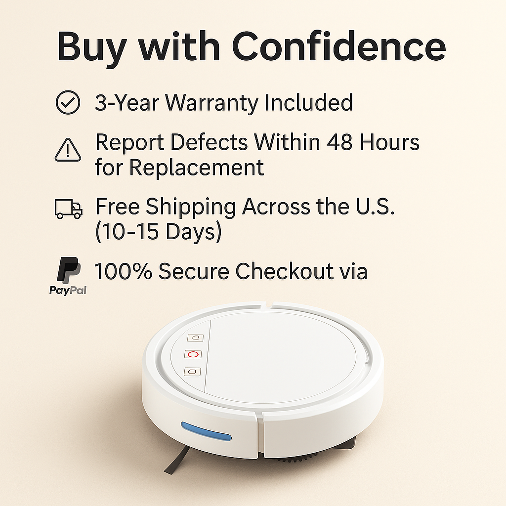 BOAIMORE™ Smart Robot Vacuum – 2500Pa Suction, 3-in-1 Cleaning, Auto Recharge, App Control, HEPA Filter