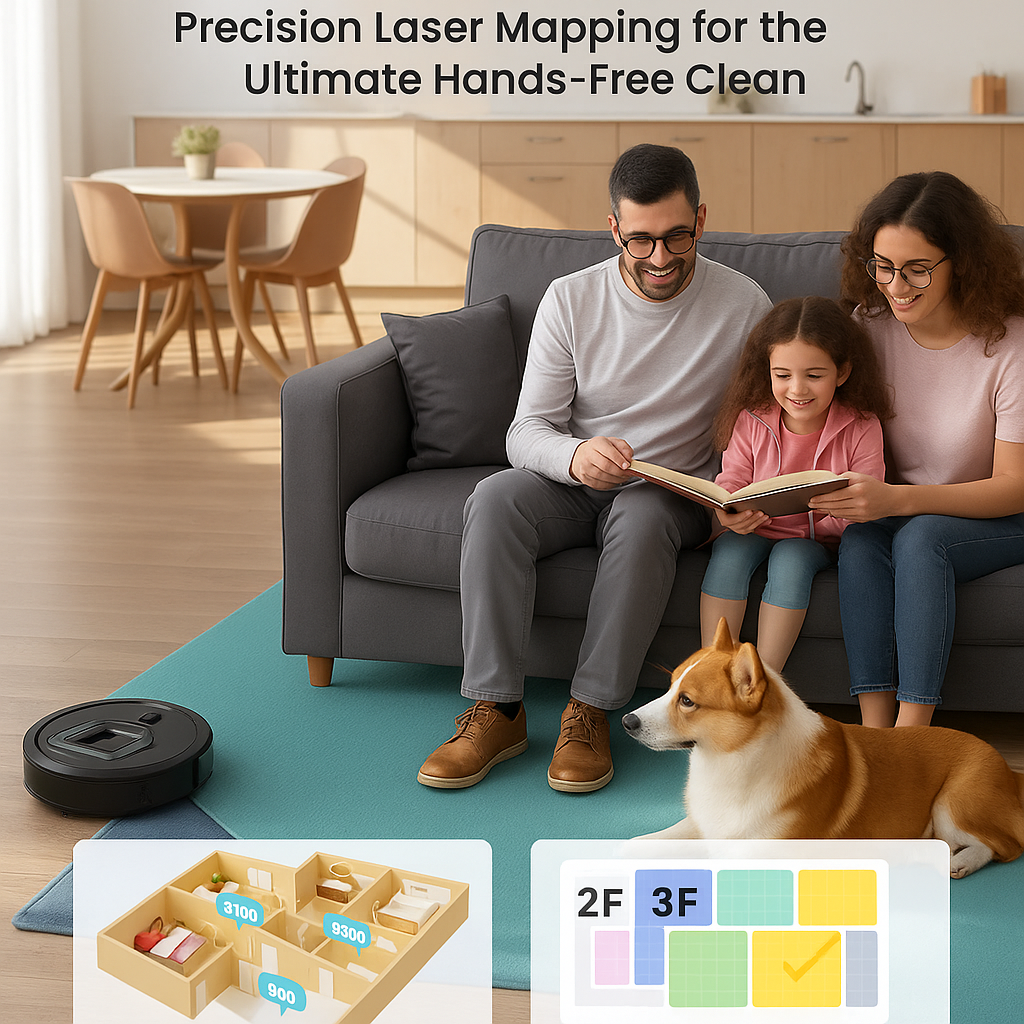 Lefant M330 Pro™ Robot Vacuum & Mop – 5000Pa LiDAR, WiFi, Pet-Friendly
