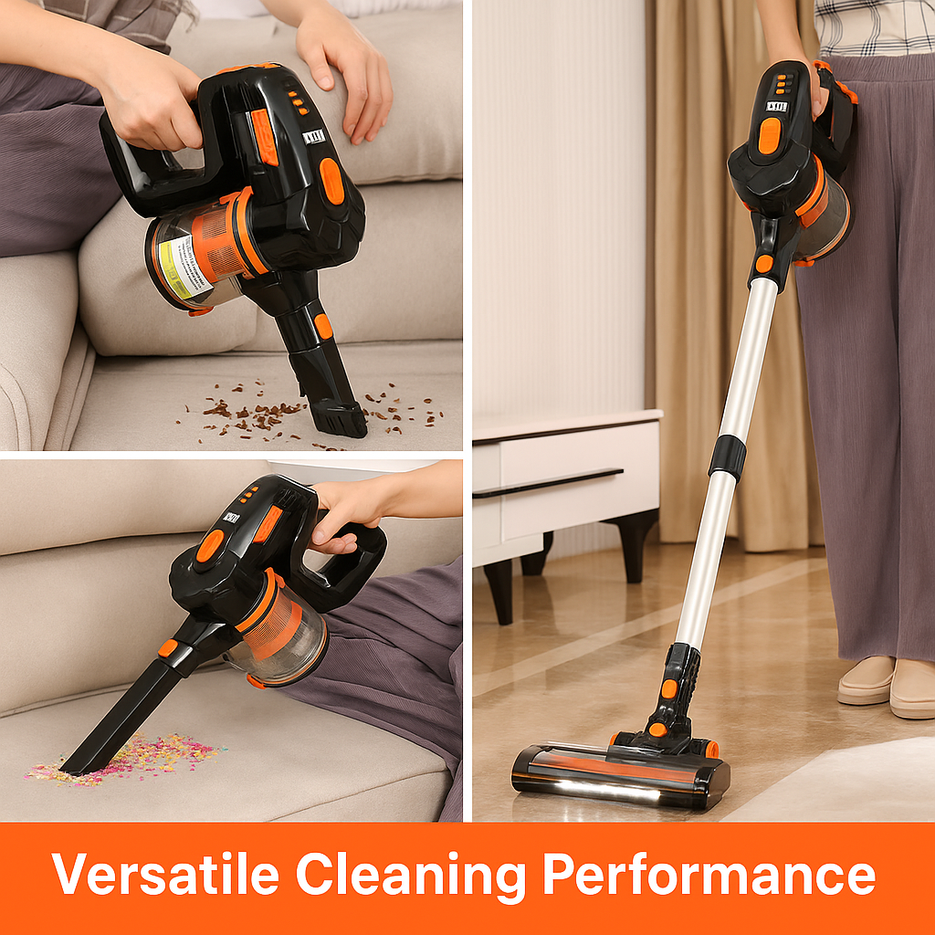 INSE™ 6-in-1 Cordless Stick Vacuum – 20KPa Power, 40min Runtime, Lightweight