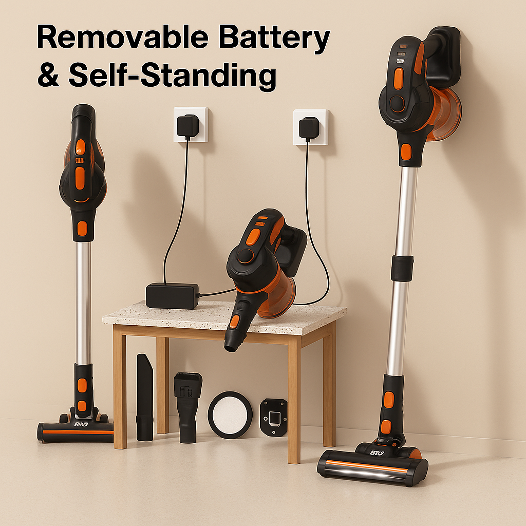 INSE™ 6-in-1 Cordless Stick Vacuum – 20KPa Power, 40min Runtime, Lightweight