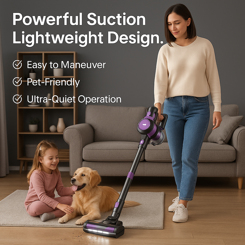 INSE S10™ 6-in-1 Cordless Stick Vacuum – 45KPa Suction, 50 Min Runtime