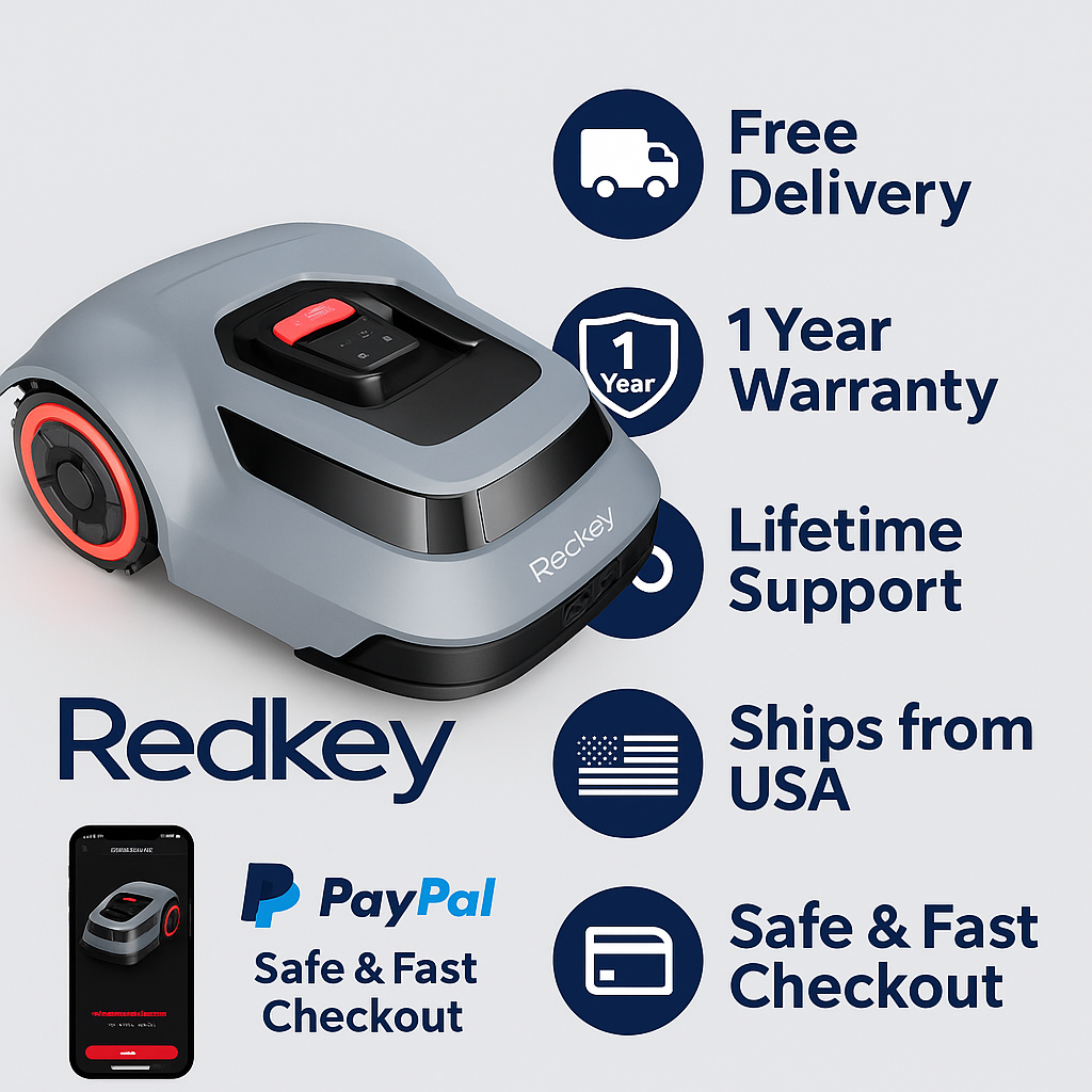 Redkey™ C-TOF Robotic Lawn Mower – 45% Slope Climb, Smart App, Auto-Cut, IPX6 Waterproof