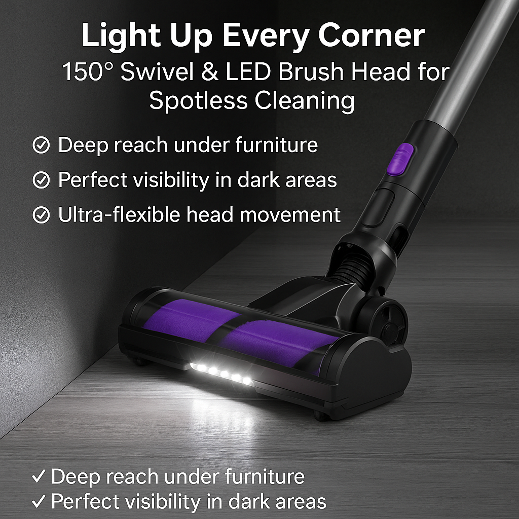 INSE S10™ 6-in-1 Cordless Stick Vacuum – 45KPa Suction, 50 Min Runtime