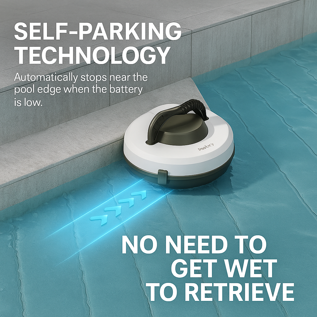 Redkey S100™ Cordless Robotic Pool Vacuum – IPX8 Waterproof, 130min Runtime & Smart Self-Parking