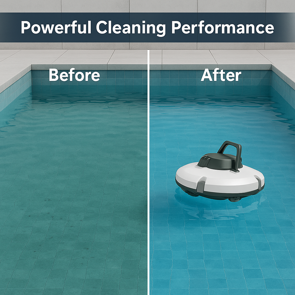 Redkey S100™ Cordless Robotic Pool Vacuum – IPX8 Waterproof, 130min Runtime & Smart Self-Parking