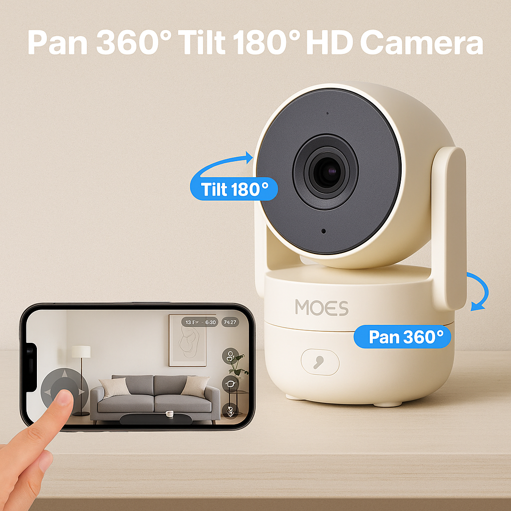 MOESView™ 4MP Smart Security Camera – Indoor WiFi Cam with Night Vision & Motion Alerts