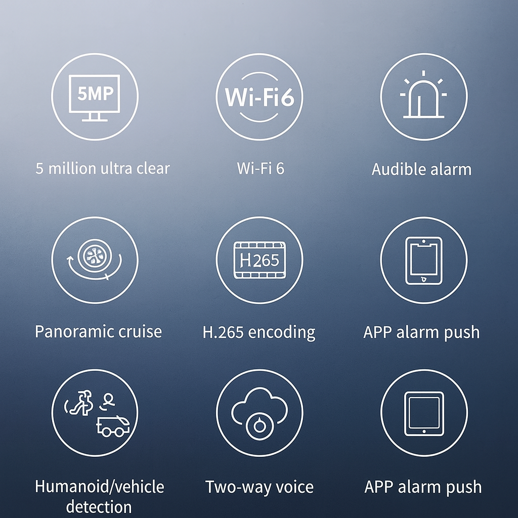 TendaGuard™ 5MP – WiFi 6 Outdoor Security Camera with 360° Pan/Tilt, Patrol Mode & AI Smart Detection