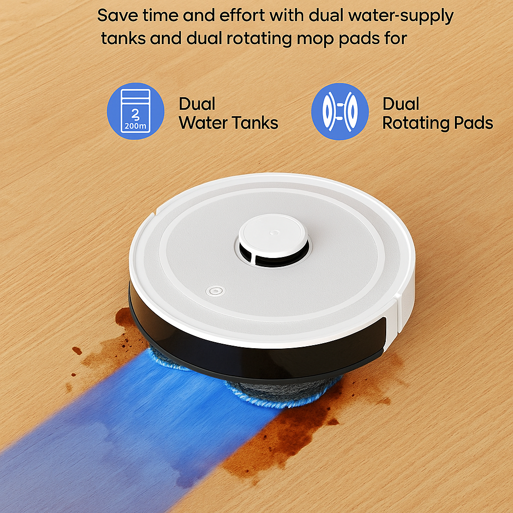 Lefant™ Self-Emptying Robot Vacuum & Mop – 6000Pa, Laser Nav, WiFi/Alexa Ready