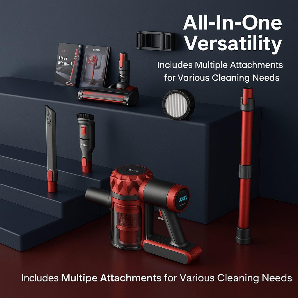 YISORA™ Cordless Vacuum – 40KPa Suction, 55 Min Runtime, Touchscreen, Pet & Carpet Ready