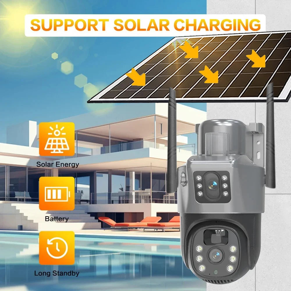SolarEye 4K™ – 8MP AI-Powered Security Camera with 360° Monitoring, 4G SIM & Solar Charging