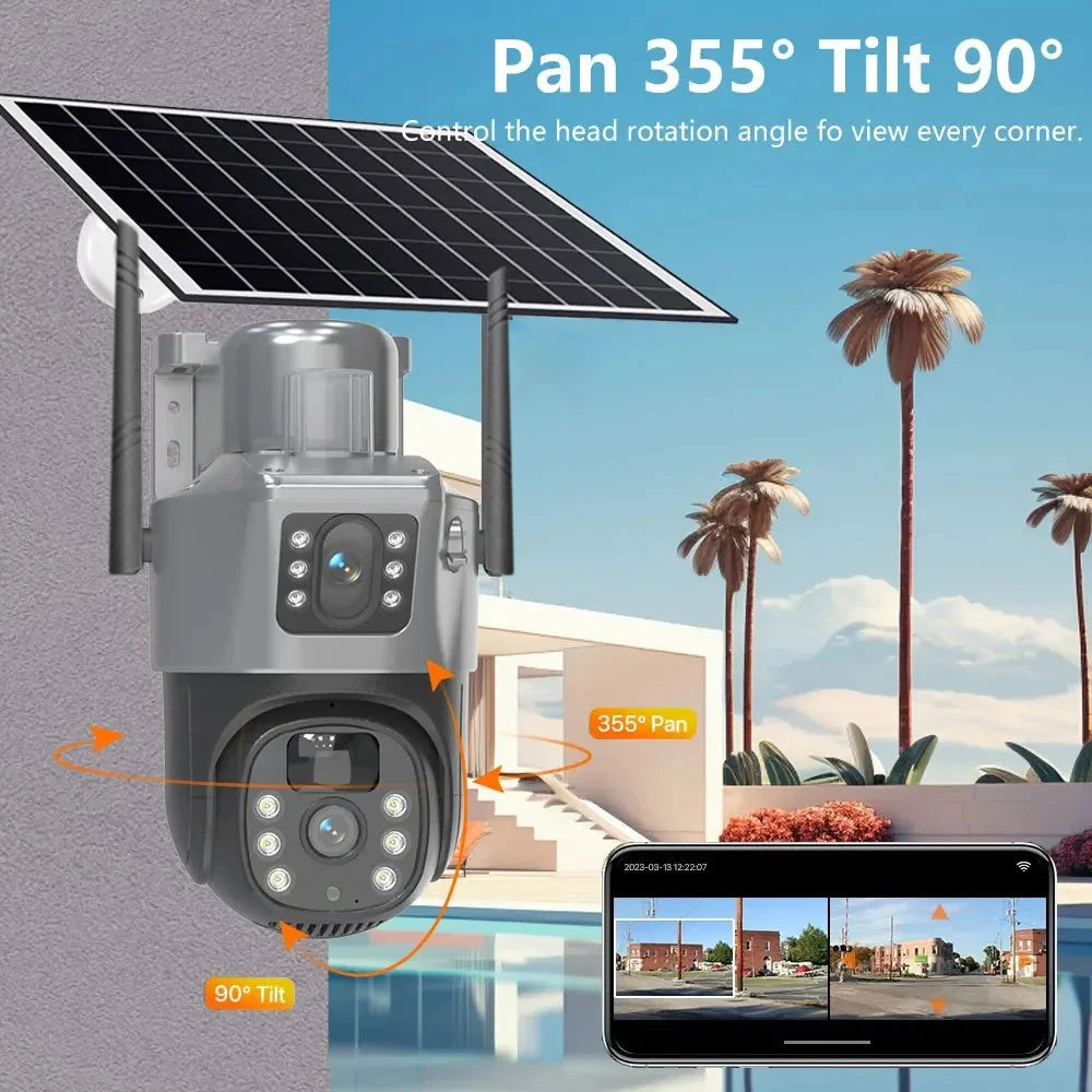SolarEye 4K™ – 8MP AI-Powered Security Camera with 360° Monitoring, 4G SIM & Solar Charging