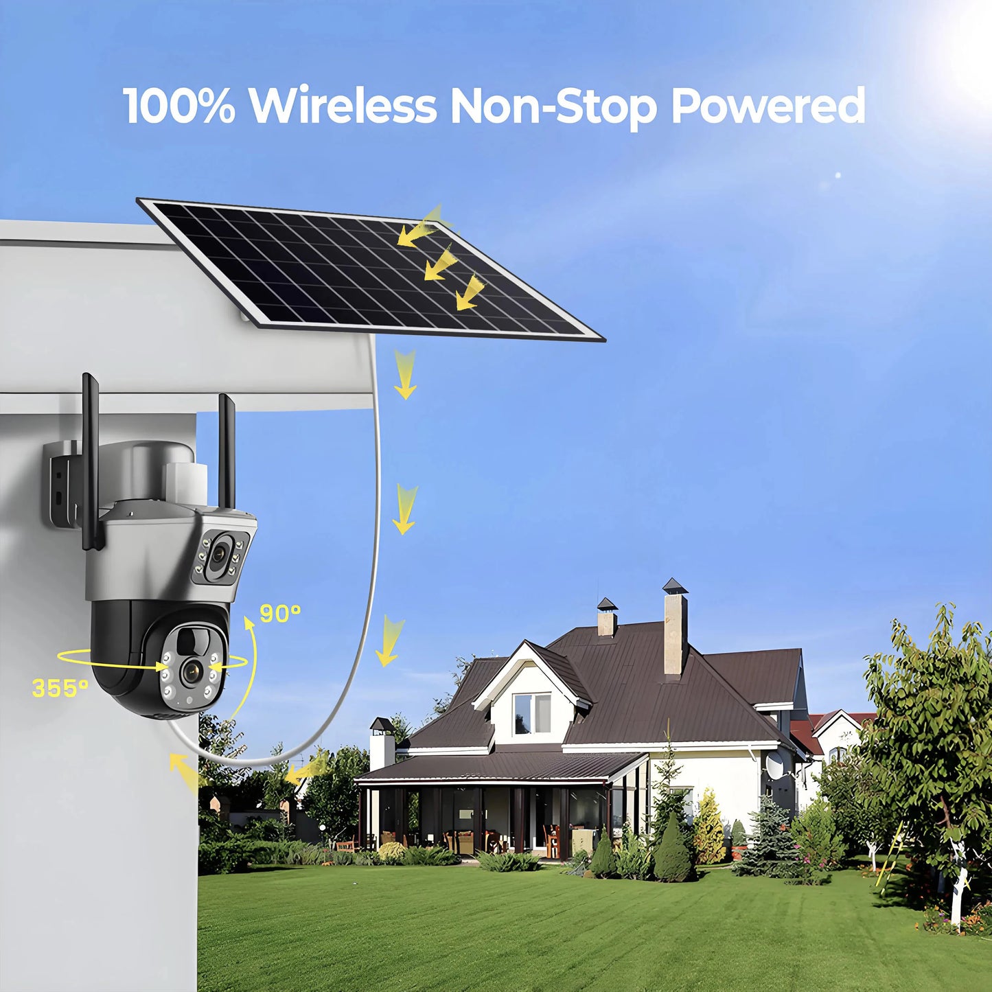 SolarEye 4K™ – 8MP AI-Powered Security Camera with 360° Monitoring, 4G SIM & Solar Charging