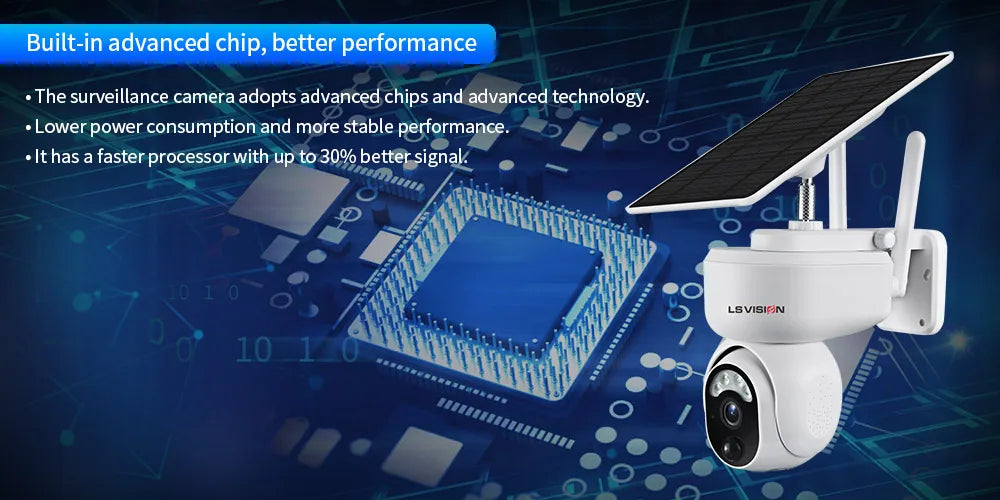 LS Vision 2K Solar SmartCam™ – 4MP Wireless PTZ Security with 4G/WiFi, Motion Detection & 2-Way Audio