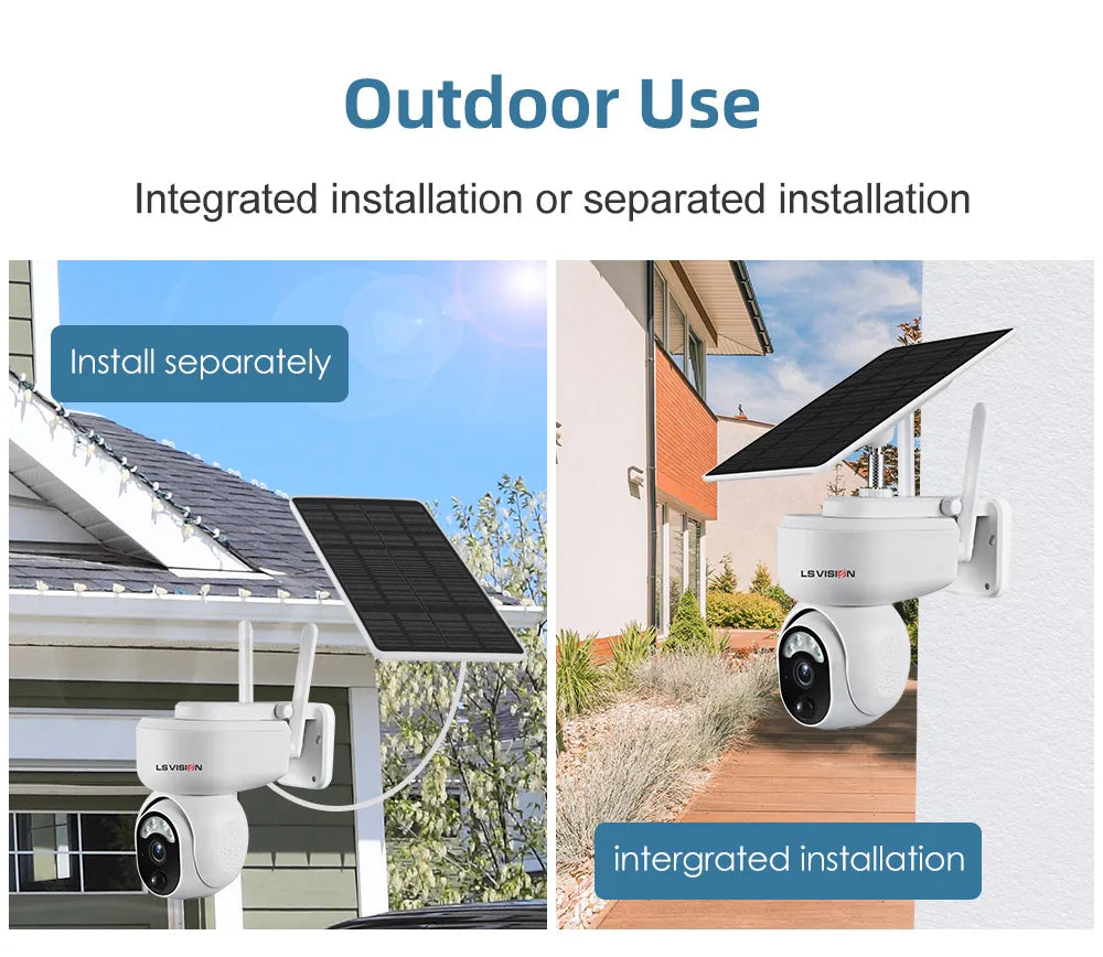 LS Vision 2K Solar SmartCam™ – 4MP Wireless PTZ Security with 4G/WiFi, Motion Detection & 2-Way Audio
