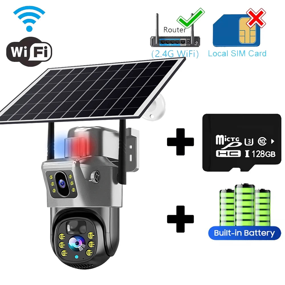 SolarEye 4K™ – 8MP AI-Powered Security Camera with 360° Monitoring, 4G SIM & Solar Charging