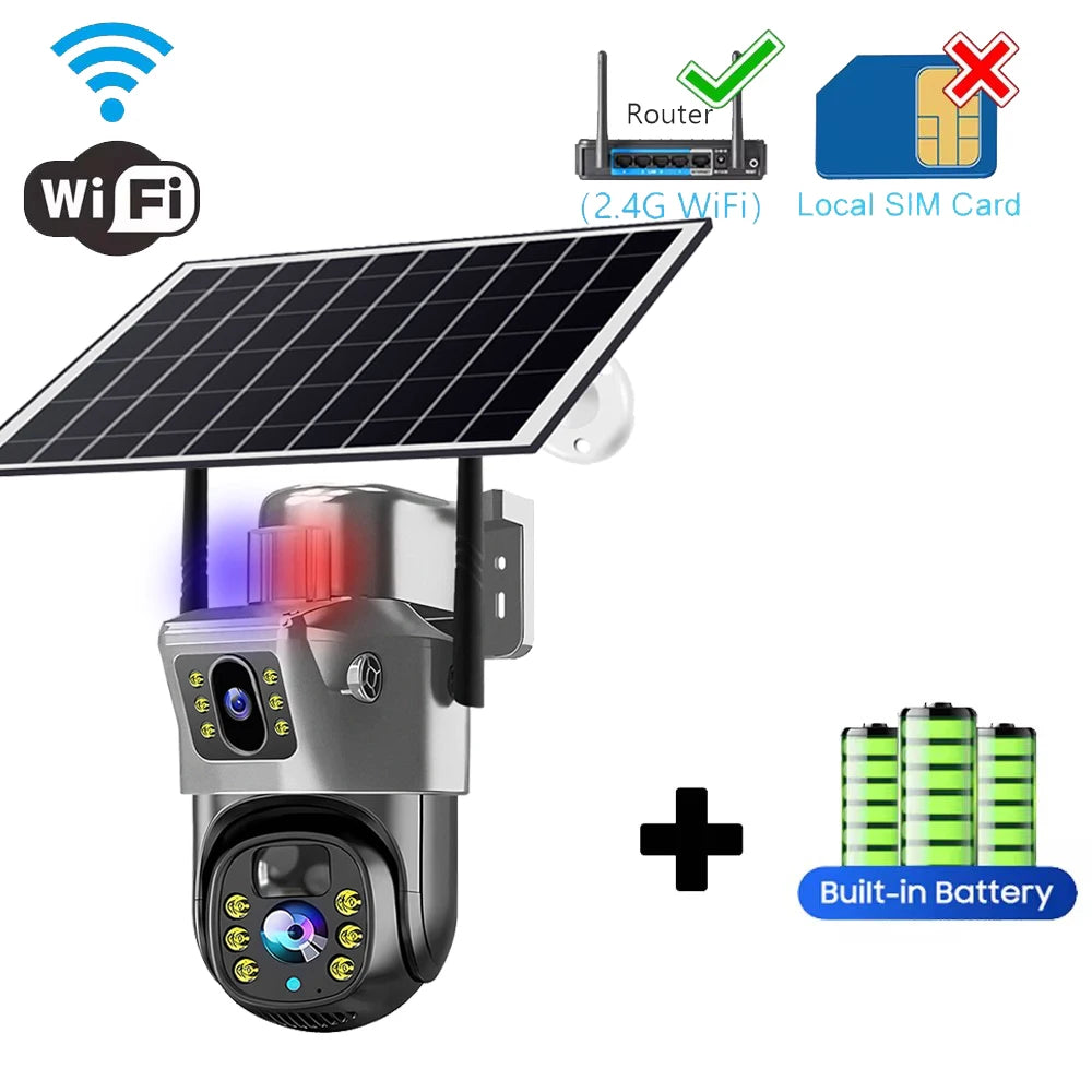 SolarEye 4K™ – 8MP AI-Powered Security Camera with 360° Monitoring, 4G SIM & Solar Charging
