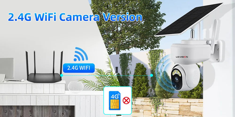 LS Vision 2K Solar SmartCam™ – 4MP Wireless PTZ Security with 4G/WiFi, Motion Detection & 2-Way Audio