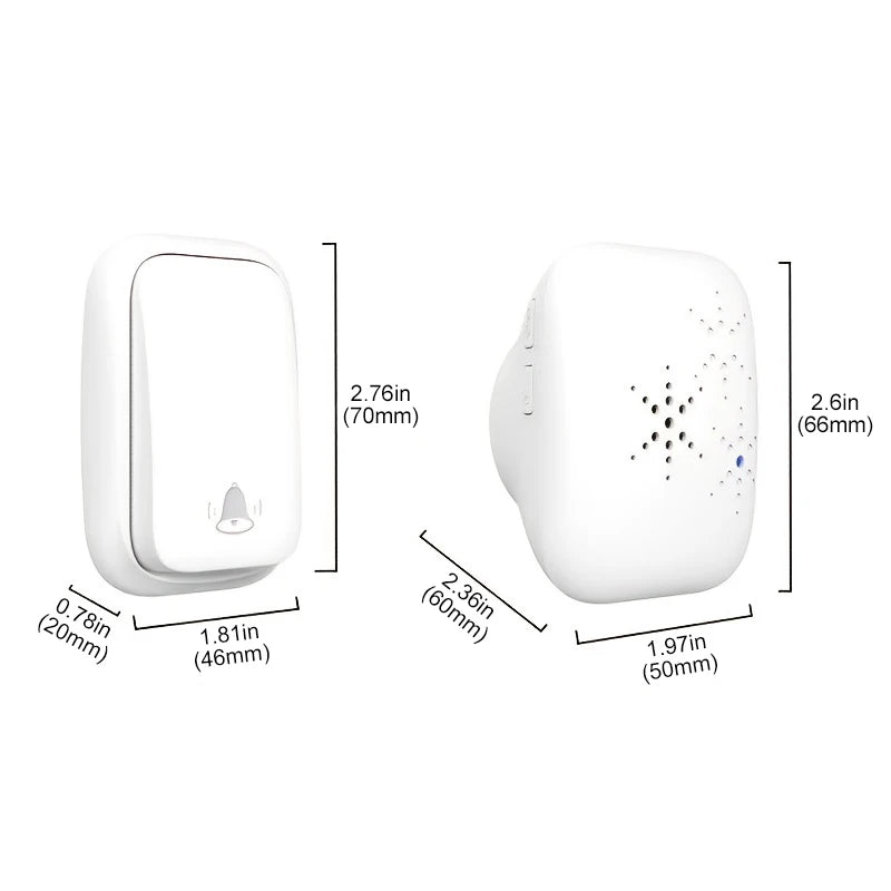 Lunzo Self-Powered Wireless Doorbell – Waterproof, 150M Range, 38 Chimes, No Battery Needed