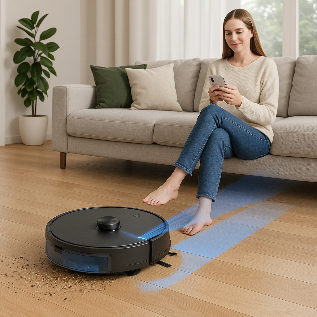 AT800™ 3-in-1 Robot Vacuum & Mop with LiDAR – 5000Pa Suction, Self-Emptying for 60 Days, Alexa & App Control