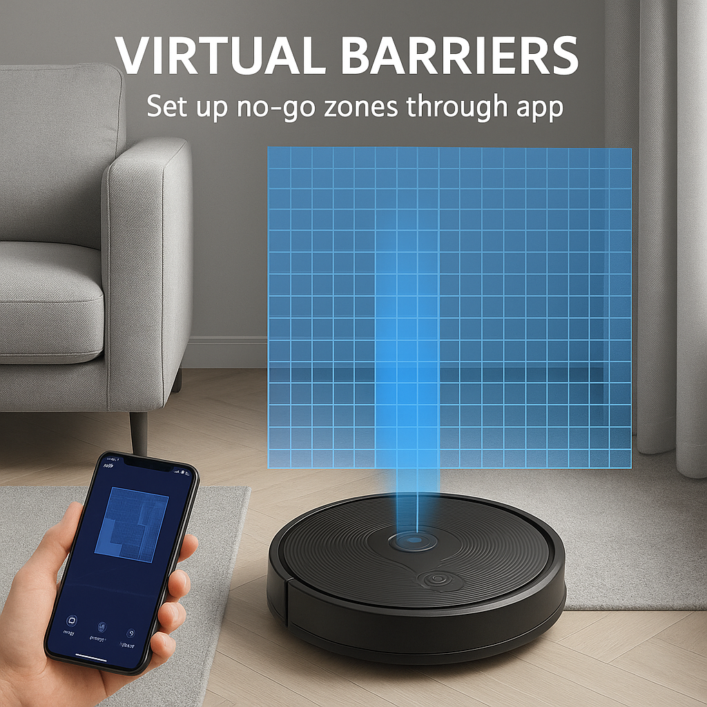 ABIR X6PRO™ 3-in-1 Smart Robot Vacuum – 6000Pa Suction, Visual Navigation, Virtual Barriers, Alexa Compatible