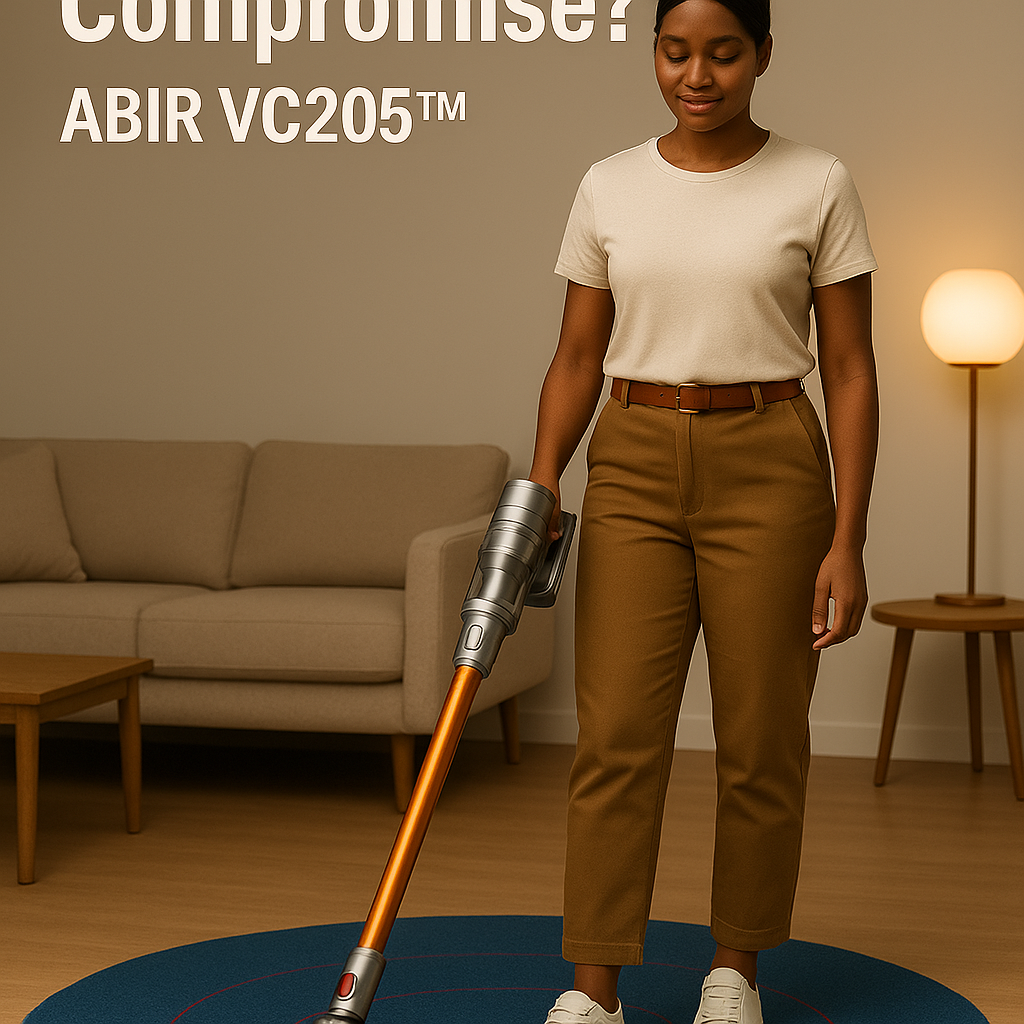 ABIR VC205™ – 27,000Pa Cordless Smart Vacuum with Auto Dust Detection & HEPA Filtration
