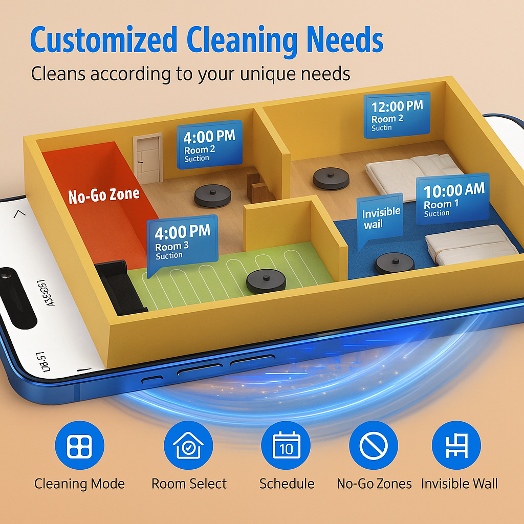 AT800™ 3-in-1 Robot Vacuum & Mop with LiDAR – 5000Pa Suction, Self-Emptying for 60 Days, Alexa & App Control