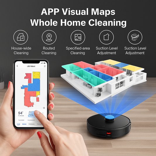 CleanBot X6™ – Laser-Guided Robot Vacuum & Mop with 6500Pa Suction, Carpet Boost & Multi-Floor Mapping