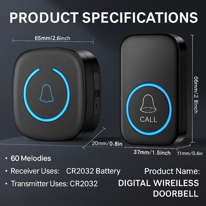 SmartChime™ – Wireless Doorbell with 300M Range & 60 Melodies