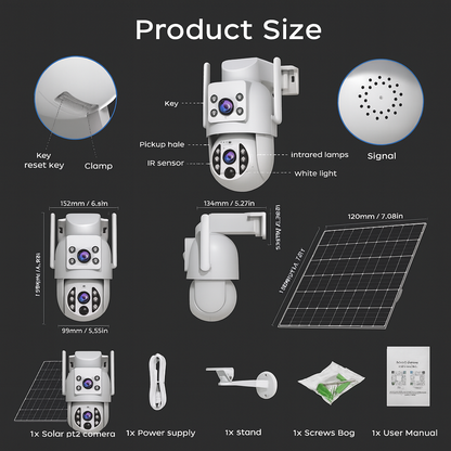 SolarGuard 4K™ by JOOAN – Dual-Lens Outdoor Security Camera with Auto Tracking & Full-Color Night Vision