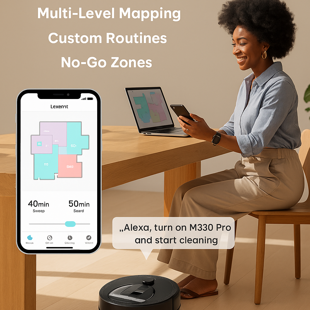 Lefant M330 Pro™ Robot Vacuum & Mop – 5000Pa LiDAR, WiFi, Pet-Friendly