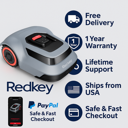 Redkey™ C-TOF Robotic Lawn Mower – 45% Slope Climb, Smart App, Auto-Cut, IPX6 Waterproof