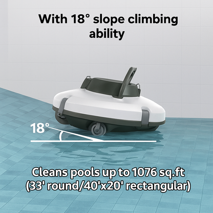 Redkey S100™ Cordless Robotic Pool Vacuum – IPX8 Waterproof, 130min Runtime & Smart Self-Parking