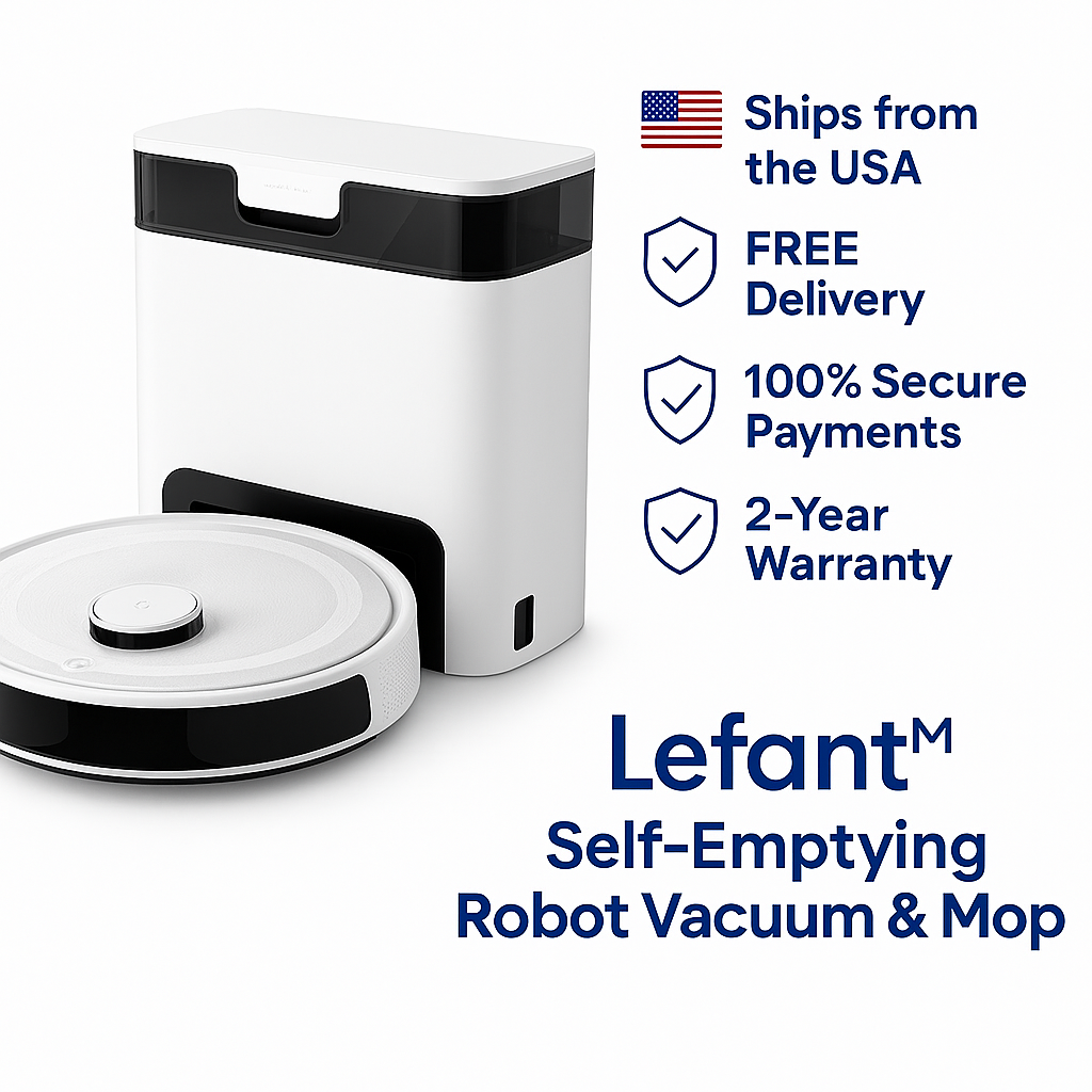 Lefant™ Self-Emptying Robot Vacuum & Mop – 6000Pa, Laser Nav, WiFi/Alexa Ready
